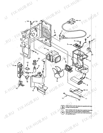 Взрыв-схема микроволновой печи Zanussi ZMJ18M - Схема узла Electrical equipment